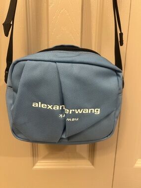 Alexander Wang Blue Crossbody Belt Bag with Black Strap